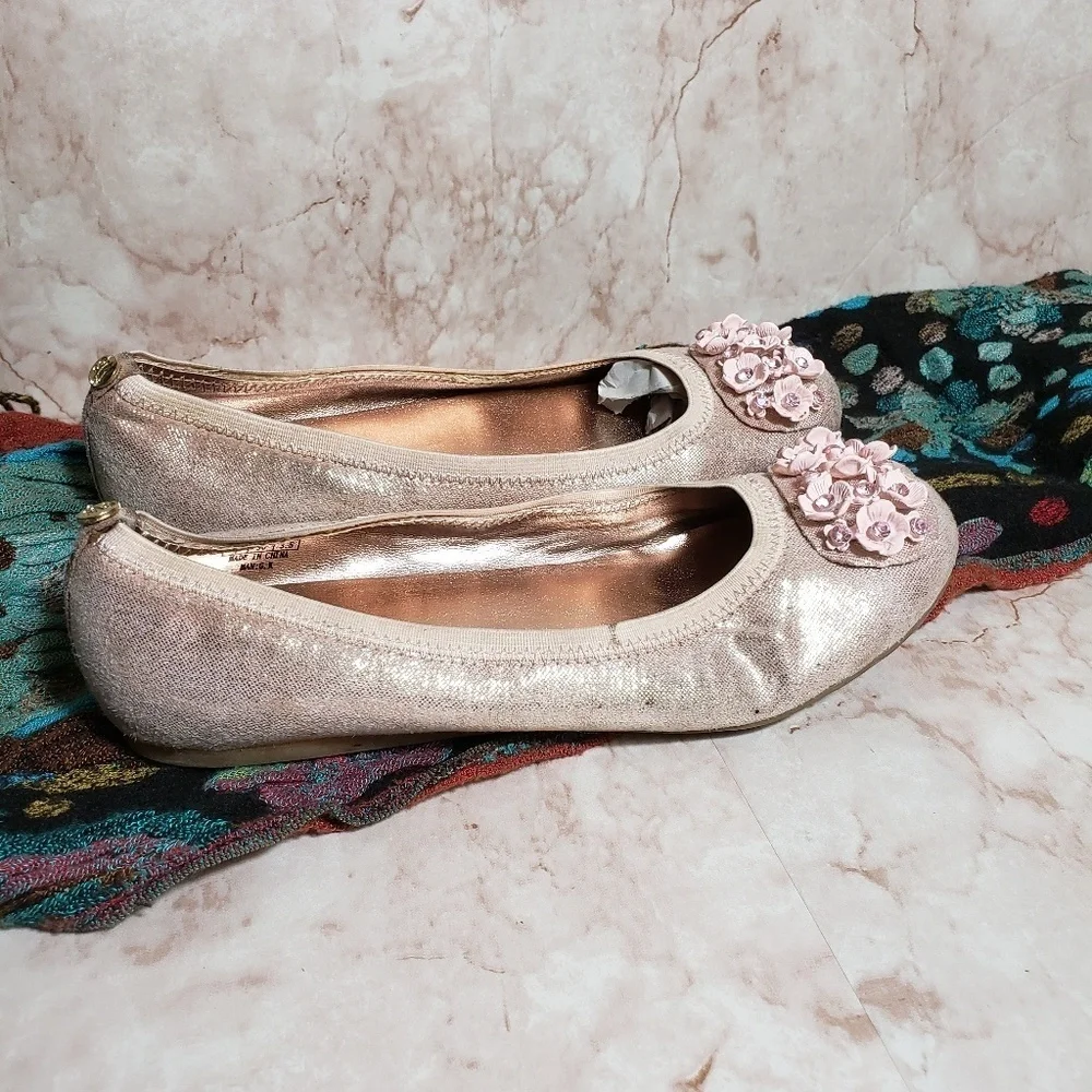 Stuart Weitzman pink iridescent loafes ballerina  flats size 4